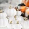 Mini Small Fake Pumpkin for Autumn Harvest Halloween Thanksgiving Faux Pumpkins Home Table Decor (White)